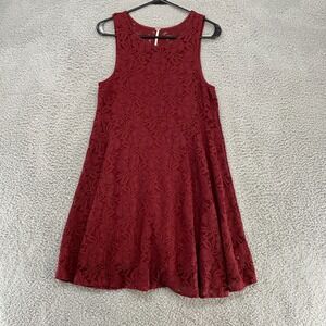 Free People Lace Dress Womens Small Romantic Red A-Line Valentines Forever Ever